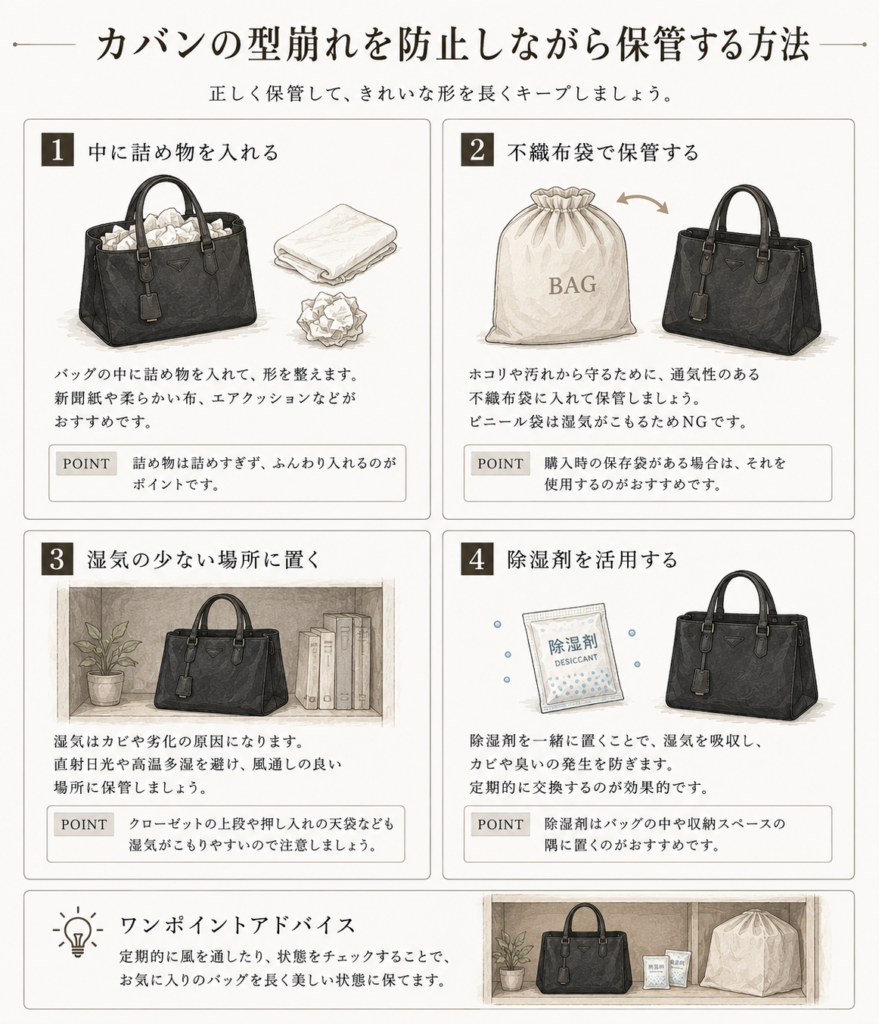 バッグの型崩れを防止